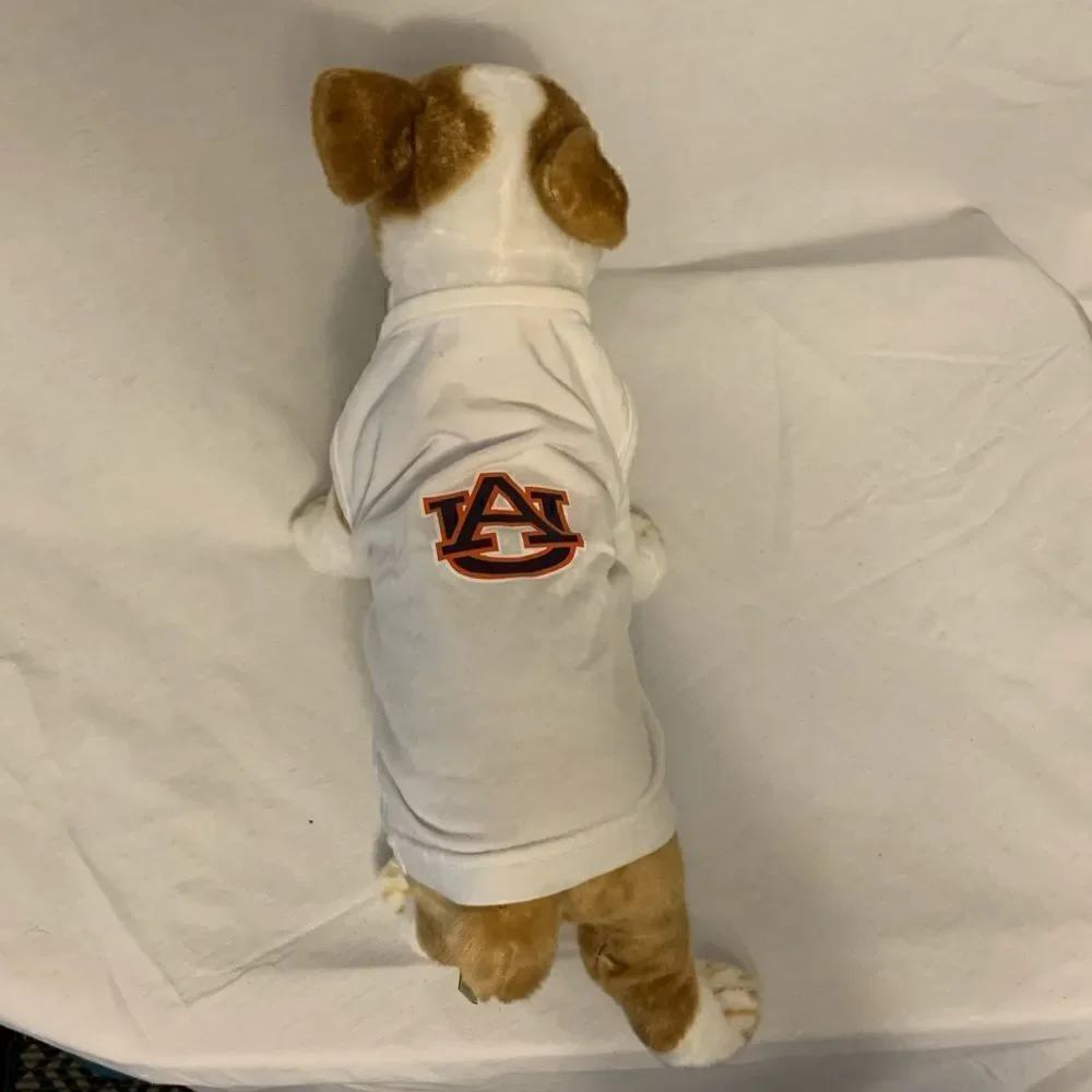 Auburn Tigers Logo White Doggie T-Shirt Sz M
